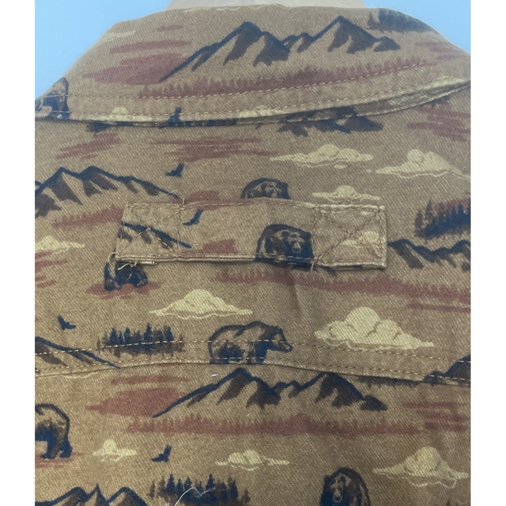 Duluth Trading Co Men's 3XL Brown Bear Print Flannel Shirt Long Sleeve - Picture 5 of 7